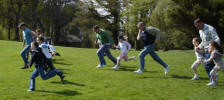 The dads race was very competitive! 