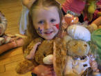 Winner of Best Dressed Teddy Cailan Hart, 4, Maybole with her rabbit Minnie dressed as a wee ballet dancer 