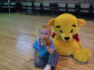 Archie Clark, aged 1, of Dailly who won a giant teddy bigger than himself in the raffle 